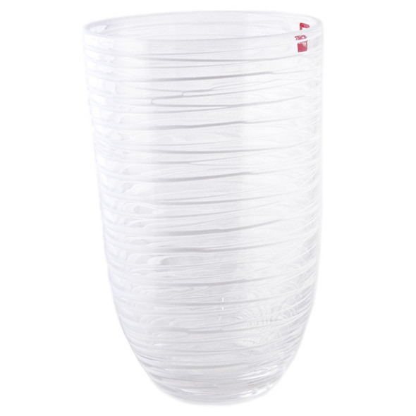Swirl Glass Vase - White 22cm